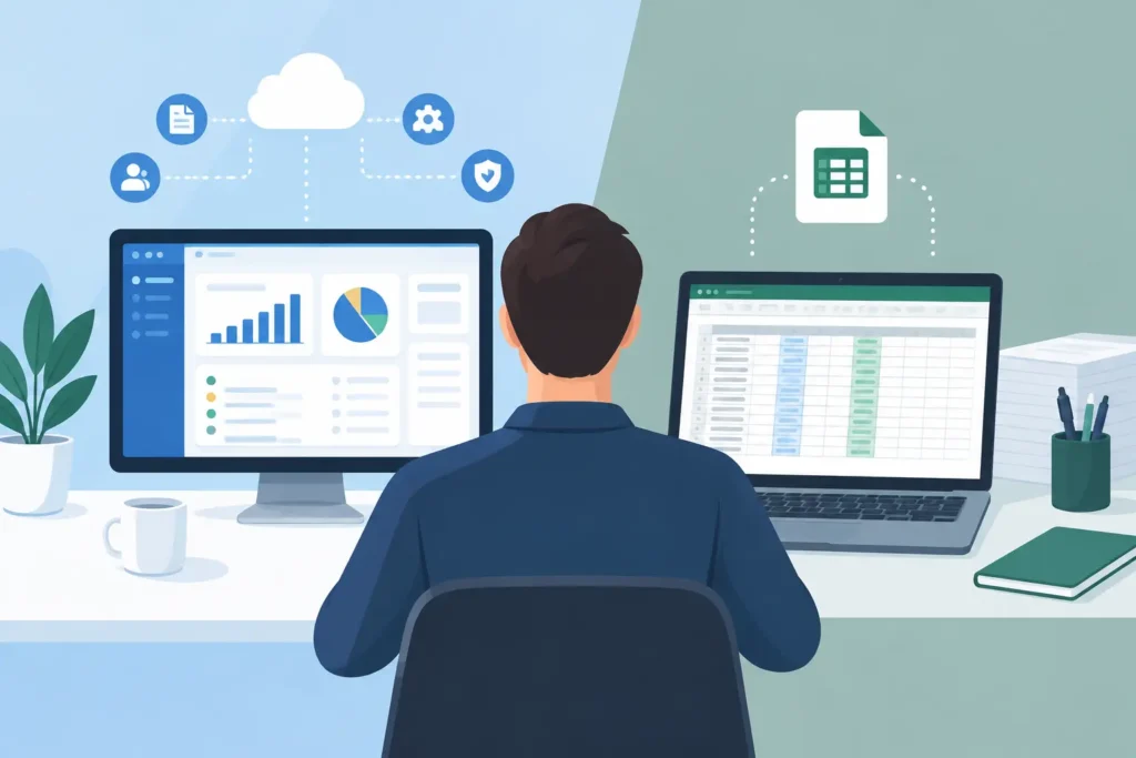 Online administratie versus spreadsheet werken
